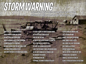 Storm Warning Lyric Sheet - Artwork © Wily Bo Walker. All Rights Reserved
