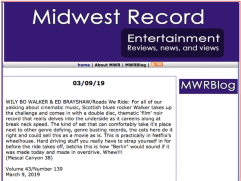 MidWest Record Review of TRWR March 2019